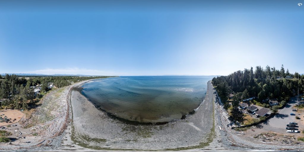 Spherical panorama of Kye Bay, as a static image.